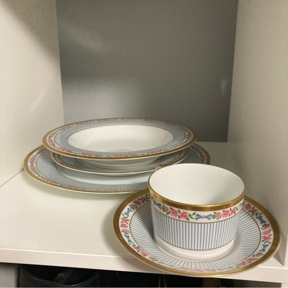 Dior rose 5 Pc china plate setting RARE